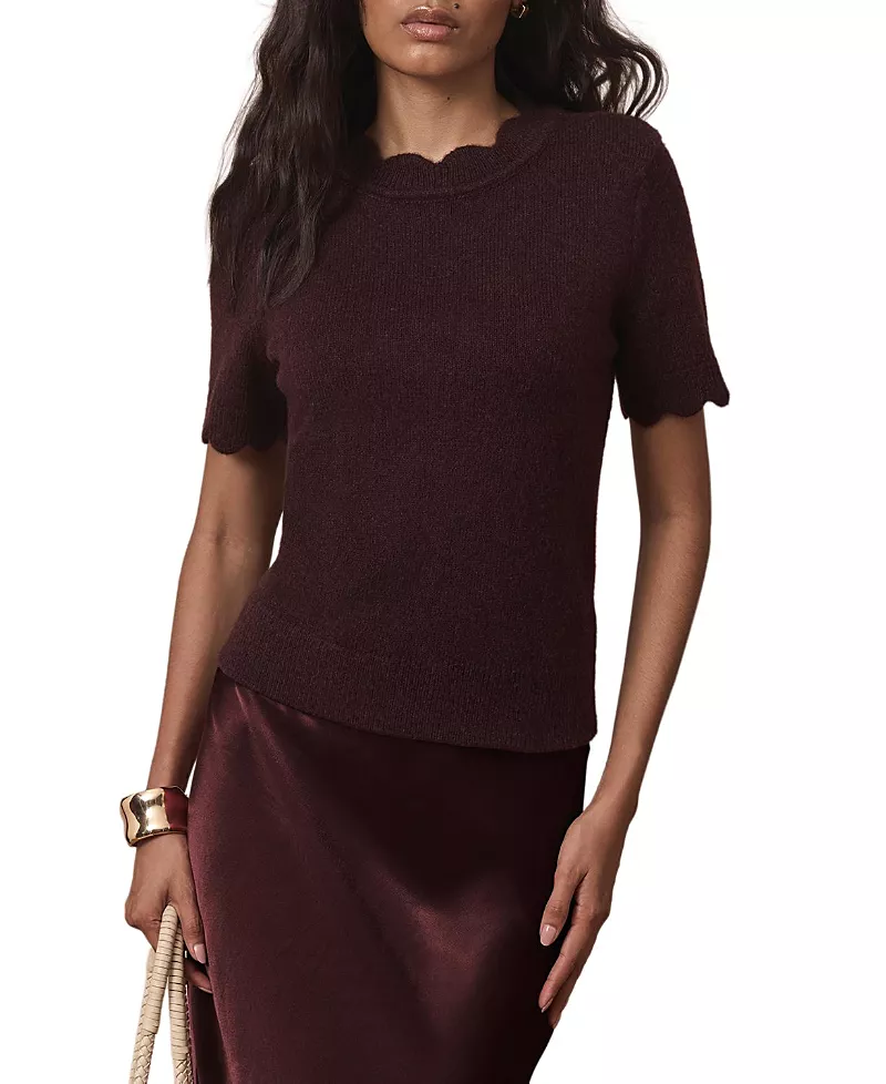 Mint Velvet Women's Scallop Crew Knit Top