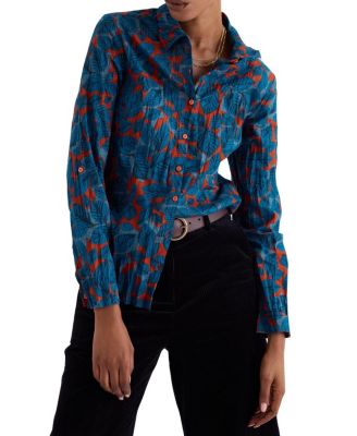 Larissa Crinkled Cotton 3/4 Sleeve Shirt