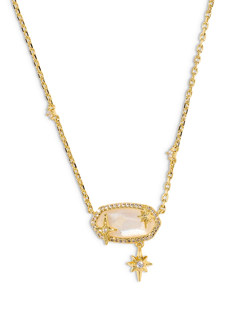 Kendra Scott Elisa Crystal Star & Mother Of Pearl Pendant Necklace, 16-19 In Orange