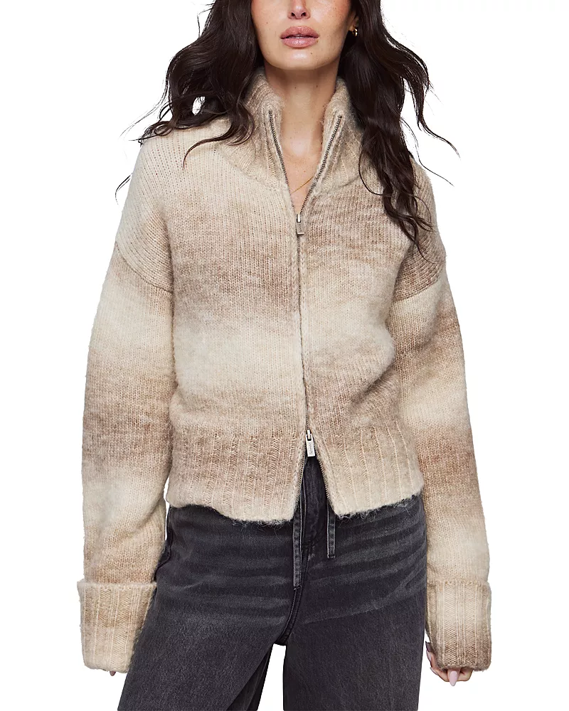 Splendid Jordan Mock Neck Two Zip Cardigan Sweater