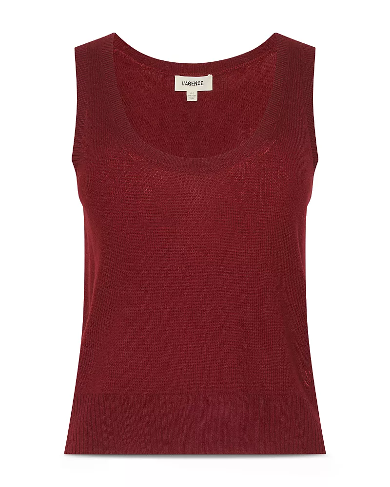 L'Agence Filou Cashmere Scoop Neck Crop Tank