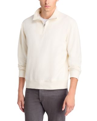 Washed Cotton Terry Quarter Zip Sweatshirt