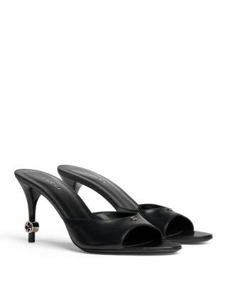 Women's Interlocking G Leather Stiletto Sandals