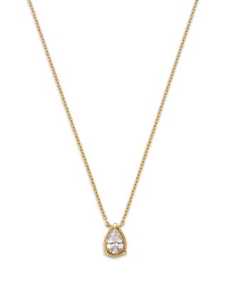 Bloomingdale's Fine Collection Diamond Solitaire Pear Shaped Pendant Necklace in 14K Yellow Gold, 0.33 tcw