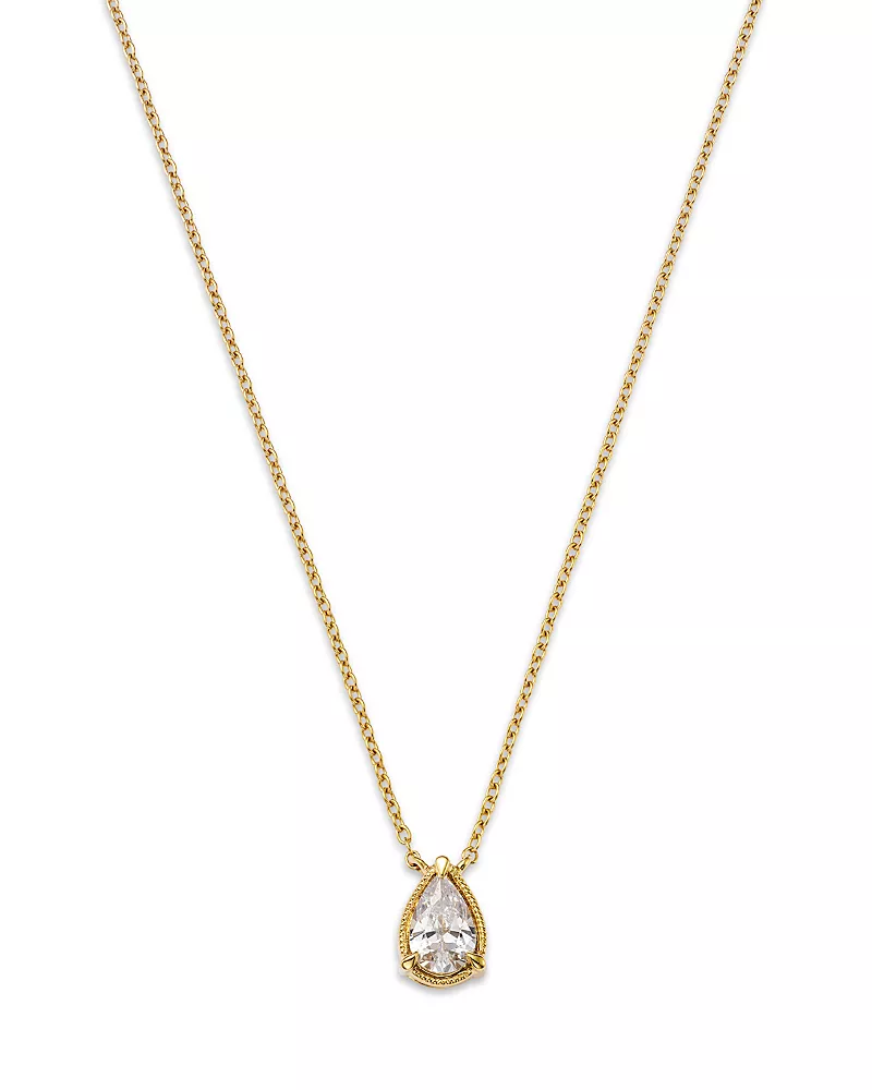 Bloomingdale's Fine Collection Diamond Solitaire Pear Shaped Pendant Necklace in 14K Yellow Gold, 0.33 tcw