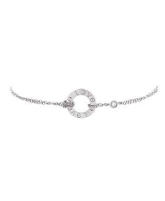  2 Diamonds Love Bracelet 18K White Gold with Diamonds