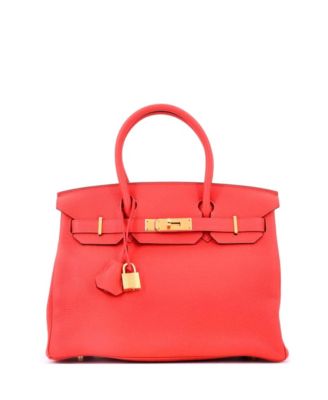 Birkin 30 Handbag Red Togo with Gold Hardware
