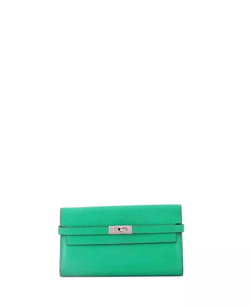 Pre-Owned HERMES Long Kelly Wallet Chevre Mysore
