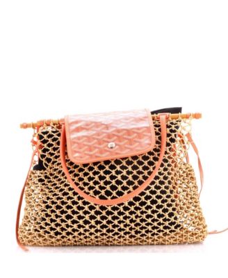   Aligre Bag Raffia Net with Coated Canvas