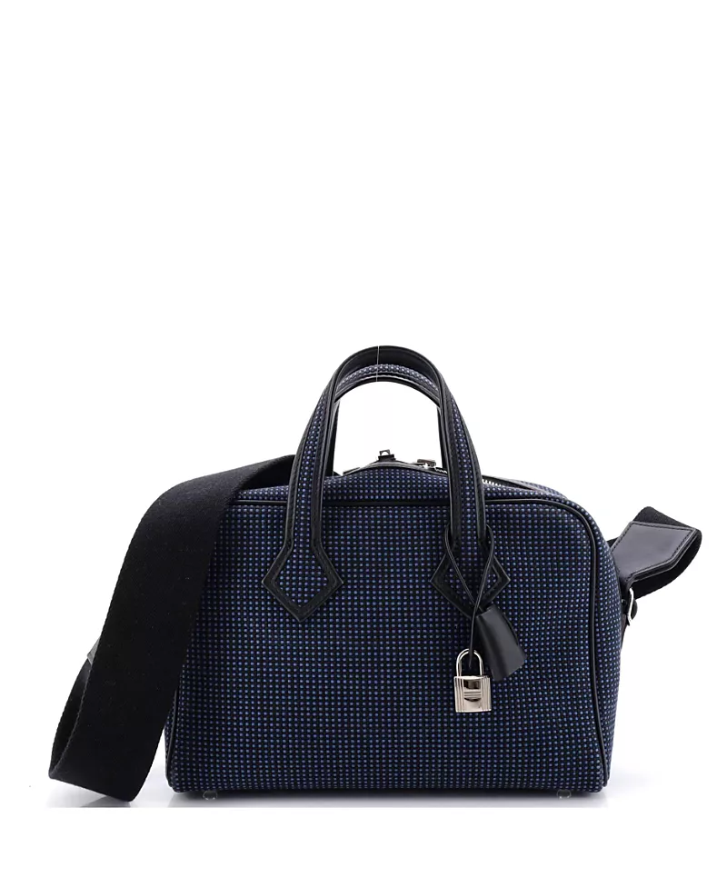 Pre-Owned HERMES Mini Victoria Iii Fourre Tout Bag Toile with Leather