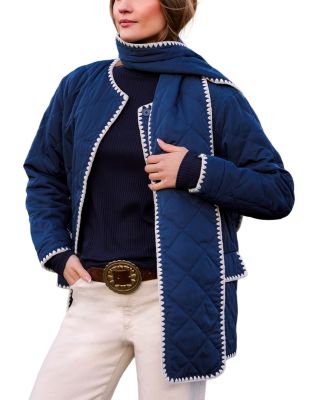 Edge Stitch Quilted Scarf Jacket