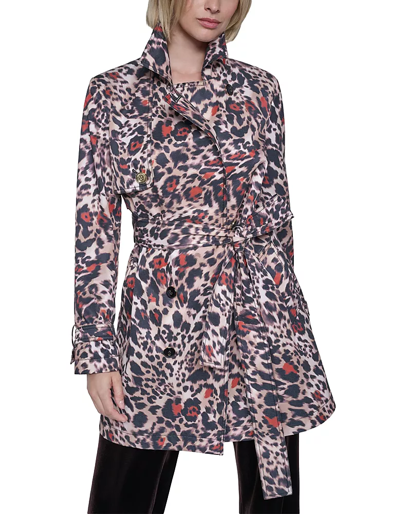 Sonia Rykiel Animal Print Trench Coat