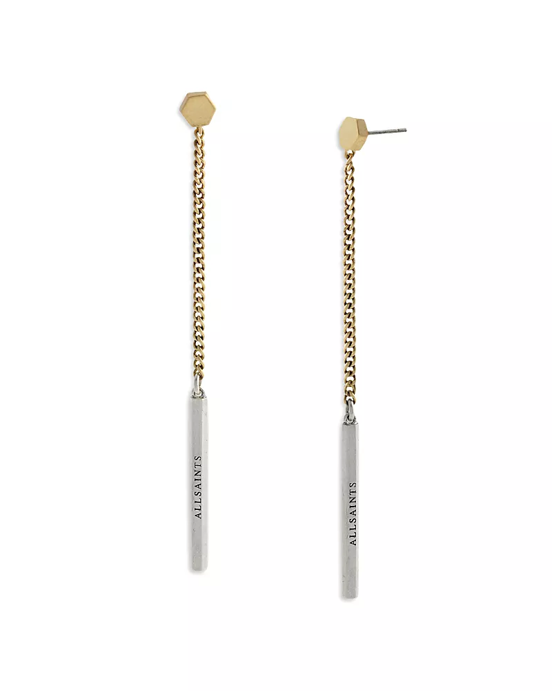 Allsaints Maeve Bolt Linear Drop Earrings