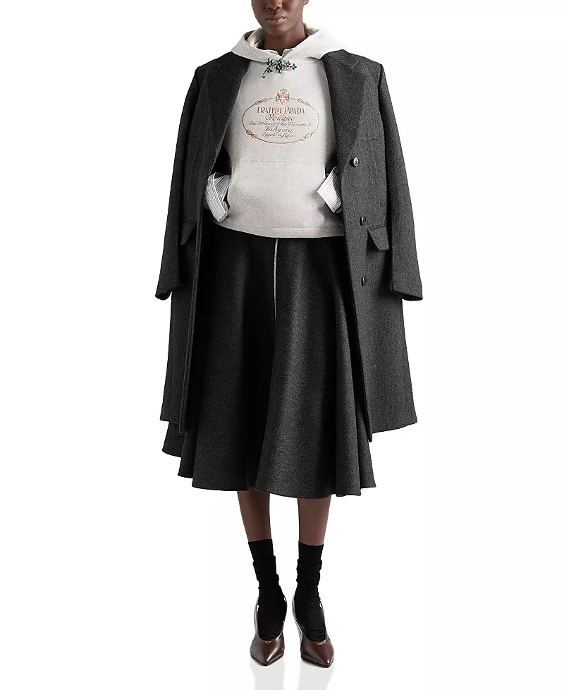 Prada Single-breasted Double Wool Coat