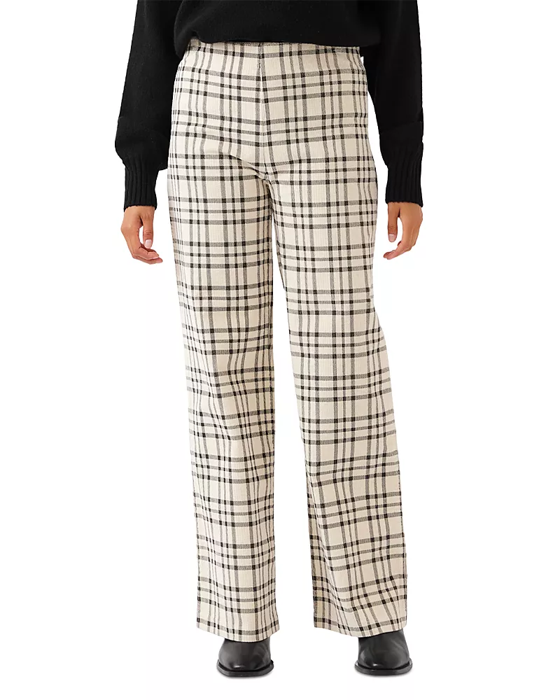 Karen Kane Plaid Cotton Blend Corduroy Pull On Pants