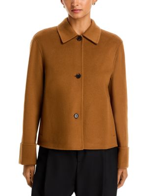 Double Face Wool Blend Boxy Cuff Jacket