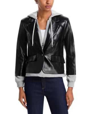 Le Petit Khloe Faux Leather Layered Blazer