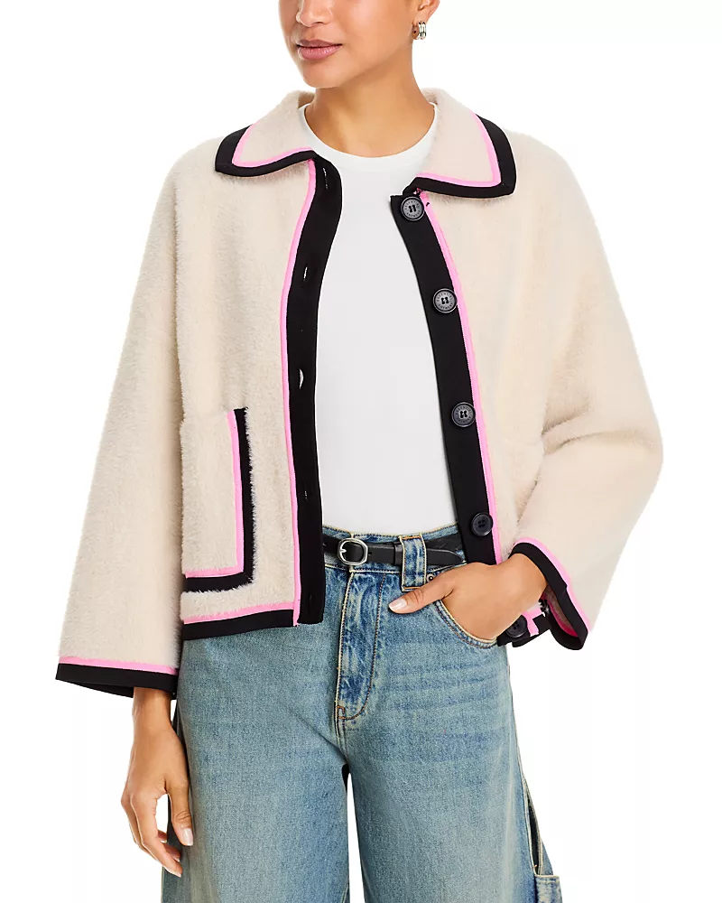 Essentiel Antwerp Fleece Striped Edge Jacket