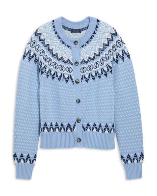 Cotton Crewneck Cable Cardigan