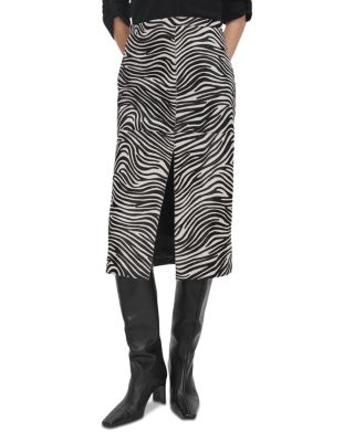 rag & bone Bessie Calf Hair High Rise Midi Skirt