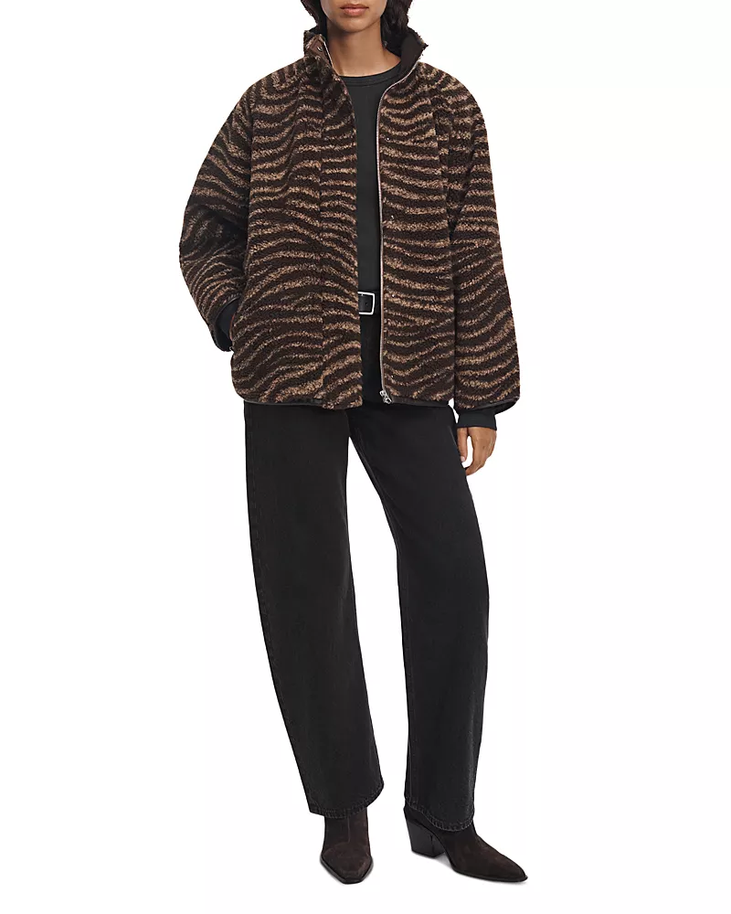 rag & bone Sun Faux Sherpa Funnel Neck Jacket