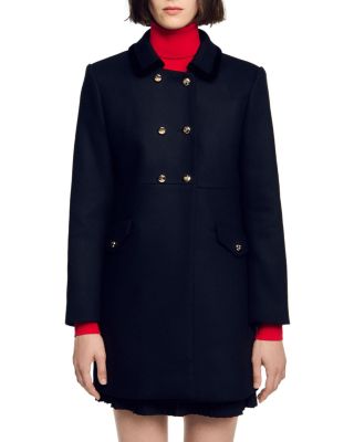 Lawrence Wool Blend Velvet Collar Coat