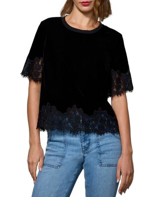Sanctuary One of a Kind Velvet Lace Top