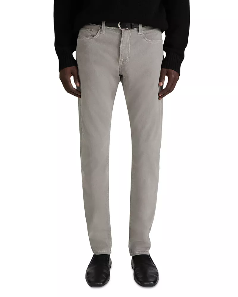 Frame L'Homme Slim Brushed Twill Pants in Deep Umber