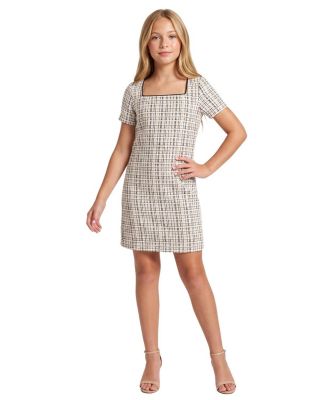 Girls' Short Sleeve Boucle Dress - Big Kid