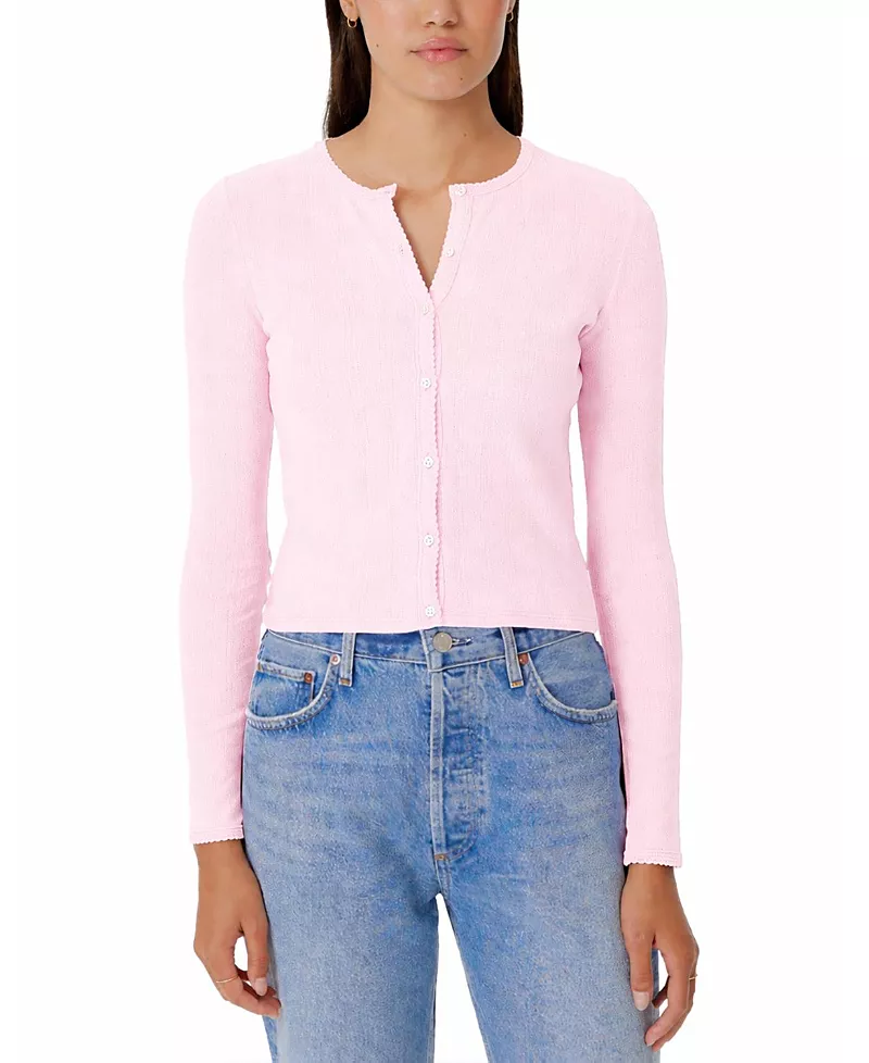 Goldie Lewinter Pointelle Crop Cardigan