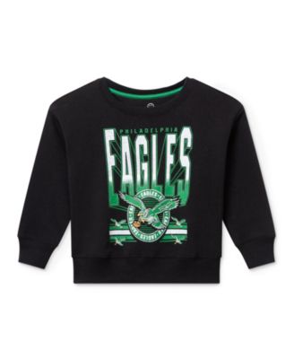 Unisex NFL Philadelphia Eagles Drop Shoulder Crew Fleece - Little Kid, Big Kid