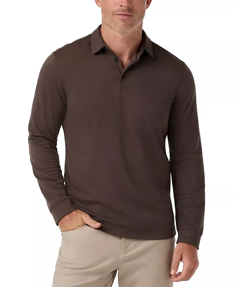 Mizzen+Main Kent Long Sleeve Trim Fit Polo Shirt
