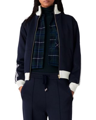Striped Heart Zip Up Sweatshirt