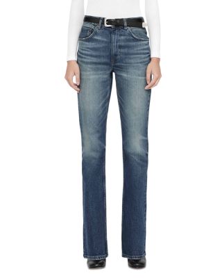 Rue Cotton Stretch High Rise Bootcut Jeans in Mid Indigo