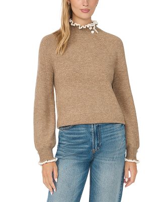 Ruffle Mock Neck Sweater