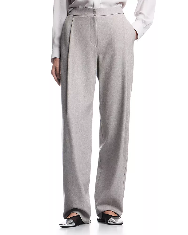 Emporio Armani Pleated Straight Leg Pants