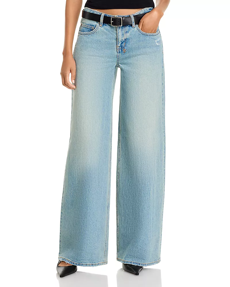 Ksubi Dropout High Rise Baggy Wide Leg Jeans in Traveller Blue