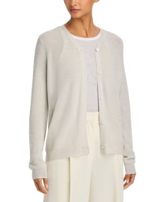 Metallic Merino Wool V Neck Cardigan
