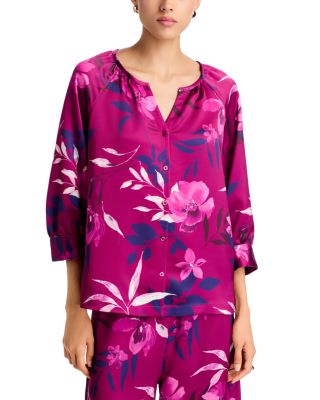 Sunset Shimmers V Neck 3/4 Sleeve Top