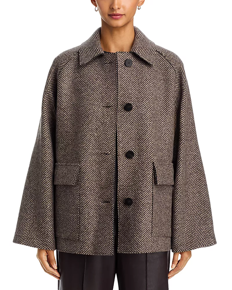 Harris Wharf London Herringbone Raglan Jacket