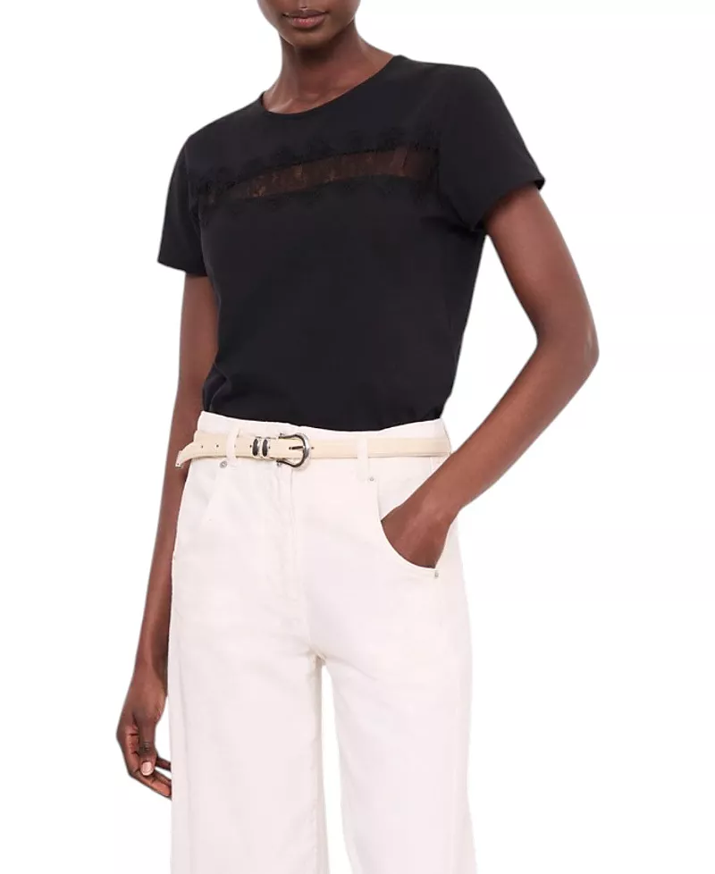 Mint Velvet Women's Lace Trim T-Shirt