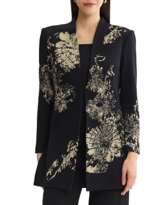  Plus Floral Lurex Knit Jacket