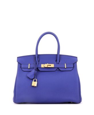 Birkin 30 Handbag Blue Togo with Gold Hardware