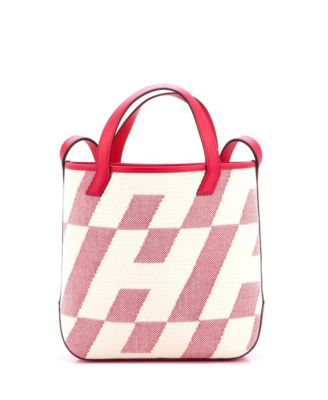 27 Cabas H en Biais Tote Canvas with Leather