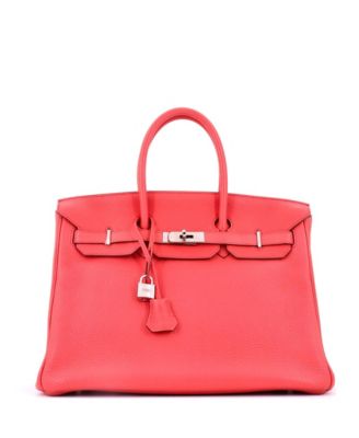 Birkin 35 Handbag Pink Togo with Palladium Hardware
