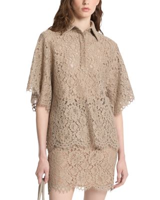 Floral Lace Polo Shirt