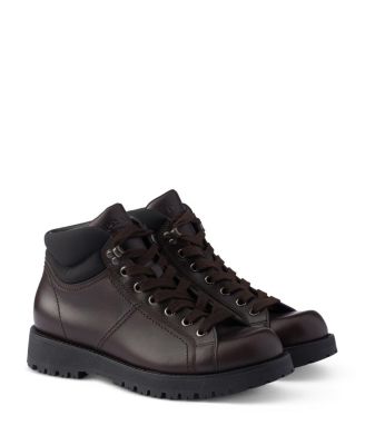  Men's Lace-Up Leather and Re-Nylon Booties