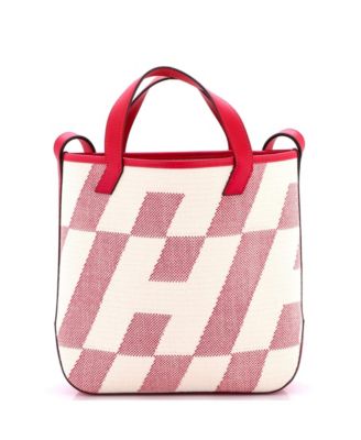 27 Cabas H en Biais Tote Canvas with Leather