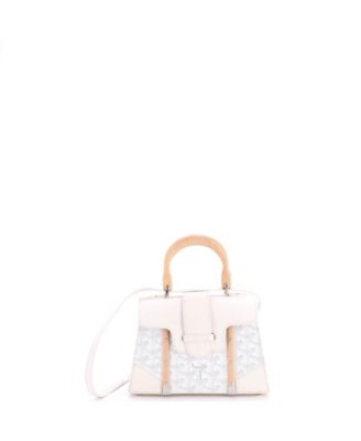  Mini Structured Saigon Top Handle Bag Coated Canvas with Leather