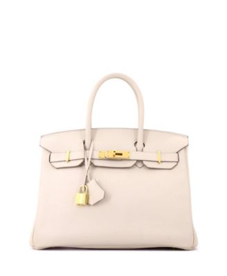 Birkin 30 Handbag Light Clemence with Gold Hardware